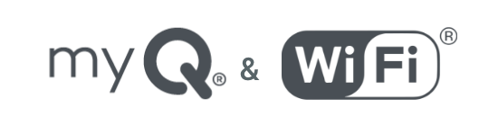 Los logotipos Wi-Fi y myQ